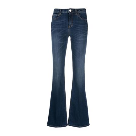 Pinko, Pinko 100561A0Mrpjc Flora no belt flare stretch denim Blauw, Dames, Maat:W27,polyester