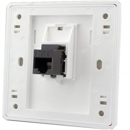 AT6 Gigabit RJ45 LAN Kaksikanavainen Verkkopistorasia, Etuoikea Internet-virtapistoke, 86x86mm (LAN x 2)