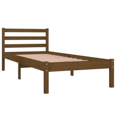 Vidaxl Sängram Massiv Furu 75x190 Cm Honungsbrun 2ft6 Brun