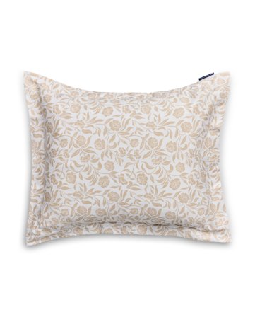 Lexington Flowers-pudebetræk i bomuldssatin, hvid/beige