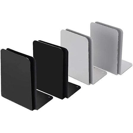 Bogstøtter, 4 Par/8 Stykker Bogstøtter Metal Bogstøtter Til Hylder, Kraftige Bog