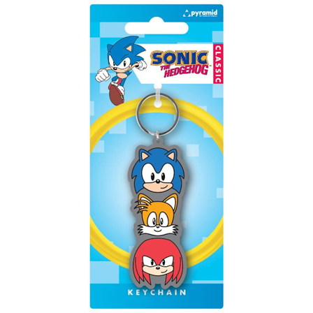 Sonic The Hedgehog Trio Stack PVC-nyckelring Storlek: One Size Blå/Orange/