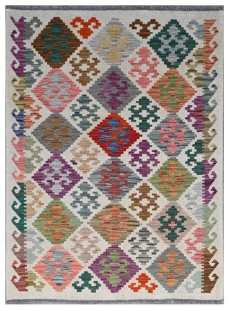 Kilim Afghan Old Style Rug 110X148 Brown/Grey Wool, Afghanistan