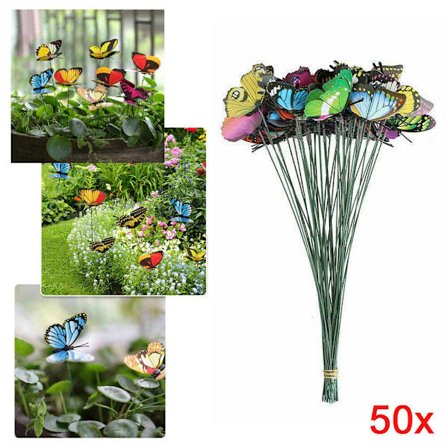 50 stk. Sommerfugler Hage Yard Planter Fargerik Fantasifull Bu