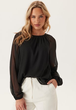 BUBBLEROOM Raglan Chiffong Blouse Black M