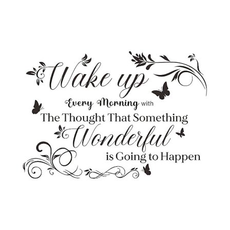 Väggdekal i vinyl med citat om att vakna (40x60cm)