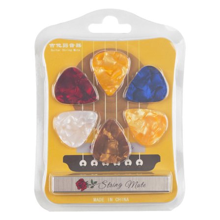 Justerbar Guitar Muter String Dampener Universal Guitar Gripbräda Silence Pad Sponge Mute Mat med gitarrval