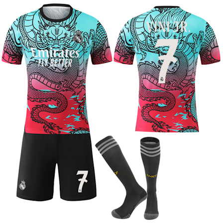 25-26 Real Madrid CF Gradual Color Special Edition NO.7 VINI JR. Drakter Sett Barn Voksen Fotballutstyr med Sokker