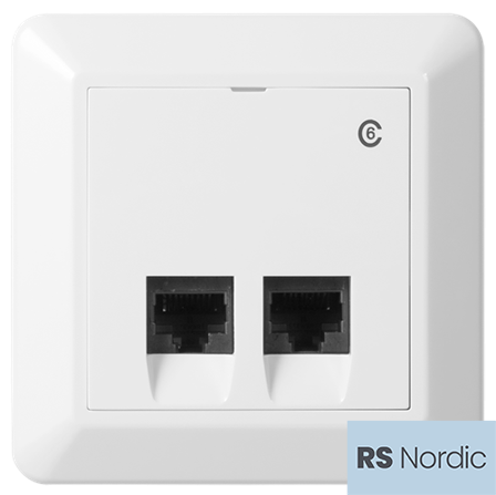 ELKO RS Nordic Nettverkskontakt 2xKat6 UTP innfelt