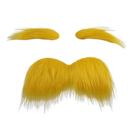 Uutuusviikset Parta Cosplay Pukutarvikkeet Miehille Naisille Halloween, Keltainen Itsekiinnittyvä Viiksi ja Kulmakarvat