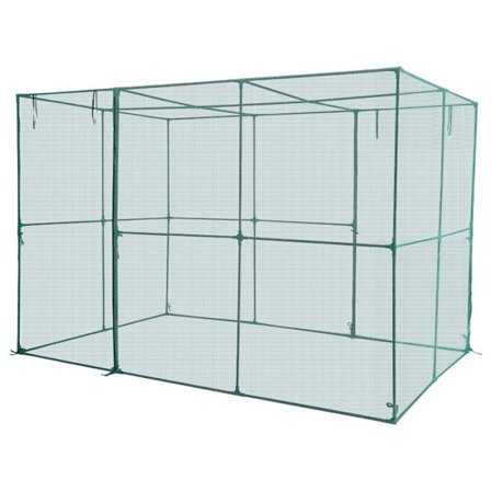 Havedyrkningsbur-Duoku-2,9x1,94x1,94 m med Lynlås-Dør, Fugl Net og Vindbeskyttelse