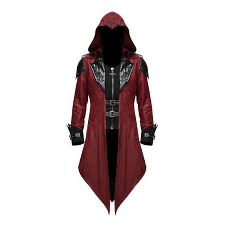 Mub- Zip Up Costume Hoodie Herre Steampunk Jakke Medieval Lang Gotisk Viktoriansk Frock Frakk Til Halloween