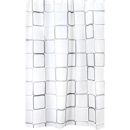 Duschdraperier Badkarsdraperi Stort Urval 120/150/180/200/240 X 200cm Inkl. Ringar Rutigt