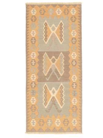 Ljus Nomad Kelim 85X191 Hallmatta Orange/Brun Ull, Persien