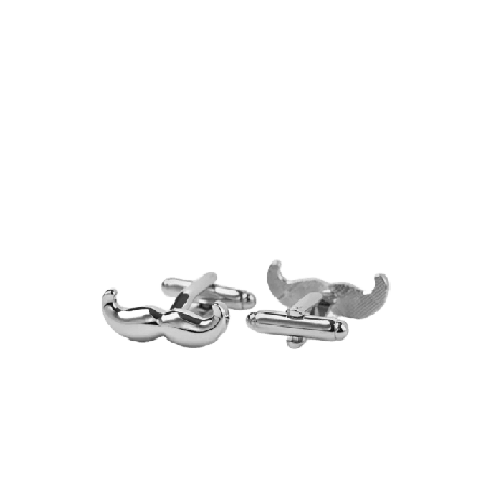 John Henric Cufflinks Mustache Kostymtillbehör Herr Silver ONESIZE