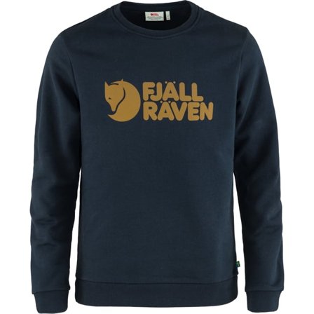 Fjällräven Men's Logo Sweater in Dark Navy | Size: 2XL, Organic Cotton
