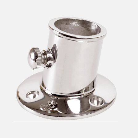 Suporte para mastro de bandeira para barco, aço inoxidável, montado no convés, para mastro de bandeira Ø32 mm