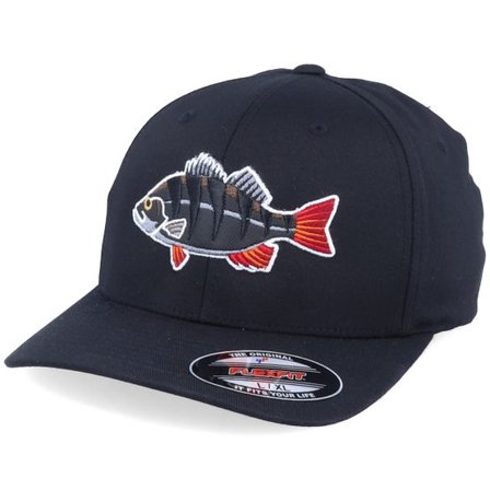 Skillfish - Svart flexfit Keps - Perch Black Applique Black Flexfit @ Hatstore