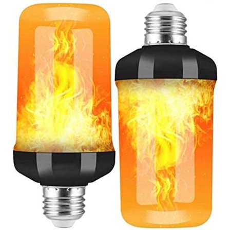 E27 Flamme Pære, 2 Pak LED Flamme Effekt Pærer med Gravitationssensor, LED Flammende Lys til Halloween Indendørs/Udendørs/Bar/Fest