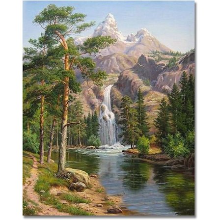 Måla efter nummer-kit utan ram, med penslar och färger