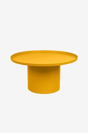 Kave Home - Rundt sofabord Fleksa, diameter 72 cm - Gul - Sofabord - Fra Homeroom