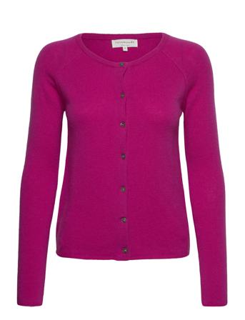 Rwlaica Ls O-Neck Raglan Cardigan Pink Rosemunde