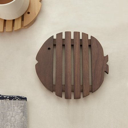 Kök trä cartoon isolering mat matsal bord mat halkfri gryta mat kreativ söt tekopp skål mat underlägg(Svart valnöt 1 st