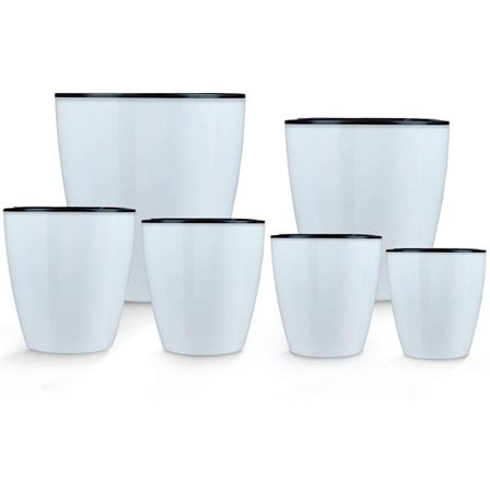 Lättja Blomkruka Kreativ Automatisk Vattenabsorption Succulent Växt Harts Hydroponisk Kruka Rund Harts Blomkruka