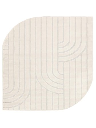 Geometrisch Flowie Teppich - Weiß 200X200 Baumwolle, Im Modernen Stil