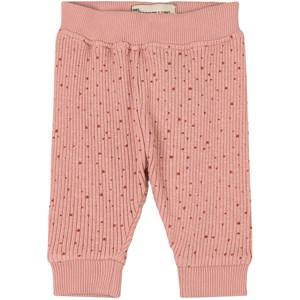 Piupiuchick Printed Ribbed Baby Leggings Pink 12 Months - Bottoms - 12 months - Pink