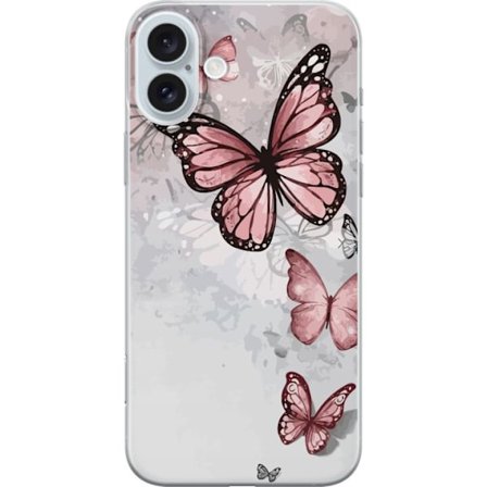 Yhteensopiva Puhelinkuori Apple iPhone 16 Plus Rosa perhosia