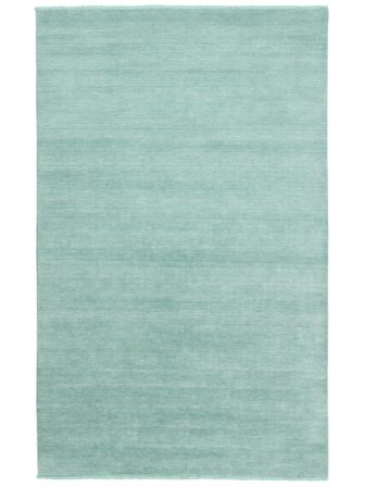 Handloom Fringes 160X230 Turquoise Uni Tapis De Laine