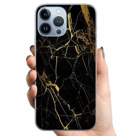 Apple Iphone 14 Pro Max Tpu Mobilskal Marble Black&gold