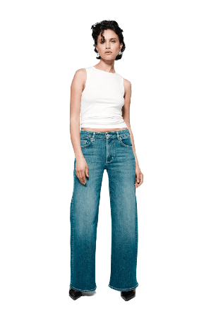 Neuw Eva Wide Iris Indigo Jeans Dam Blå w26l32