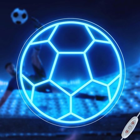Jalkapallo Neonkyltti, himmennettävät LED-neonvalot seinäkoristeeksi, jalkapallo LED-neonvalo, USB-virtalähde neonkyltti, urheilu neonkyltit huoneen 
