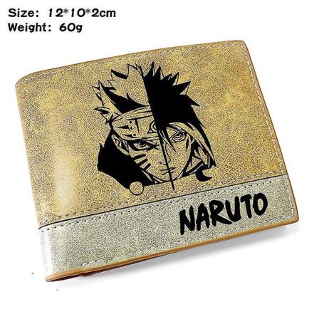 Naruto Nartuo Kort Tvåfaldig Plånbok Präglad Läder För Män