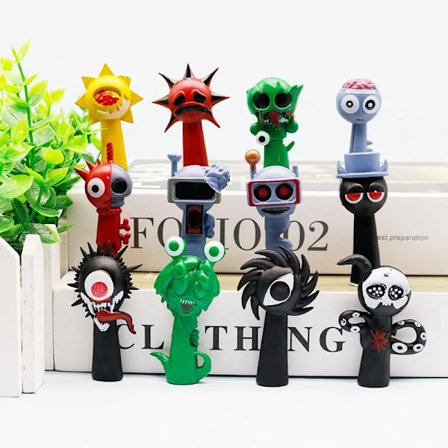 12 st Sprunki Figurin Spelmodell Sprankey Juguetes Sprunky Figurer Jouet PVC Sprunki Figurer Leksaksset