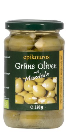 Rømer Oliven Grønne m. mandler (græsk) Ø 320 g, Helse & Madvarer, Madvarer, Konserves