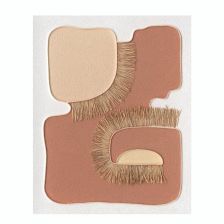 Boho lærredskunst, 80x100cm, terrakotta og beige