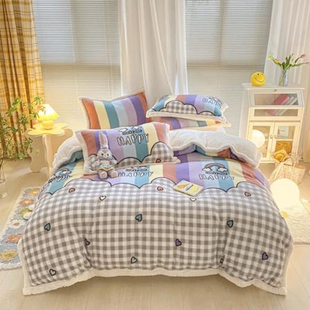 Syksy ja talvi Teddy Pehmo monitoiminen cover Ihoystävällinen lämmin berberfleece tyynyliina Rainbow Yang 150*200cm