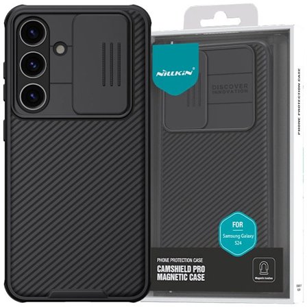 Nillkin CamShield Pro Armored Case med kameradeksel til Samsung Galaxy S24 - Svart