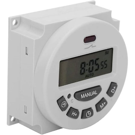 Digitaalinen ohjelmoitava aikakytkin Mikrotietokoneellinen elektroninen ajastin (valkoinen) (1 kpl)