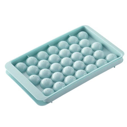 Flexibel iskubbricka med lock 33 fack Lätt att lossa form för cocktails Blå