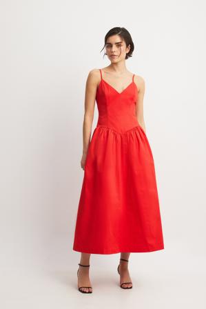 NA-KD Robe mi-longue à jupe volumineuse - Robes de cérémonie - Rouge - EU 40