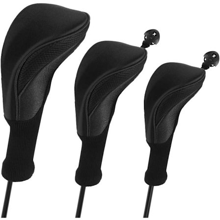 Golfklubbhuvudskydd för Fairway Woods Driver Hybrider, 3-pack Långhalsade Mesh Golfklubbhuvudskydd Set