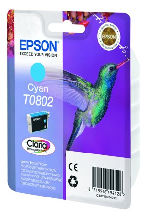 Epson T0802 - cyan - original - blekkpatron