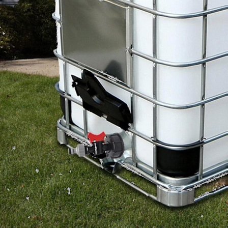 Høj kvalitet 1000 liter IBC vandtank med S60x6 adapterventil og 3/4 overflade (kun hane)