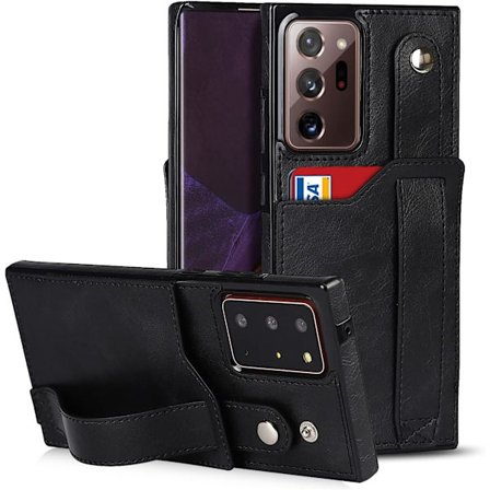 Designad för Samsung Galaxy Note 20 Ultra/Note20 Plus 5G Plånboksfodral med Justerbar Handledsrem Ställ PU Läder Kreditkortsfack