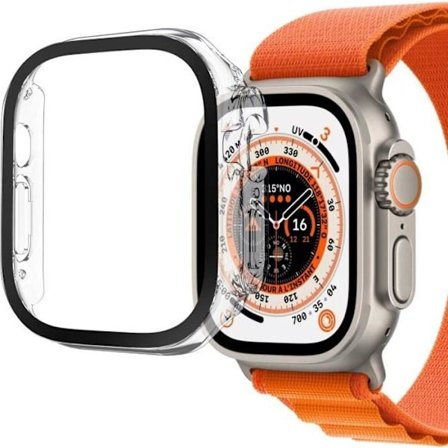 Kompatibelt fodral till Apple Watch ULTRA 49 mm - Hårt skyddande fodral med klar härdad glasskärm Phonillico