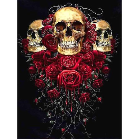 30 x 40 cm, vaaleanpunainen kallo timanttimaalauskirjonta timanttimaalaus